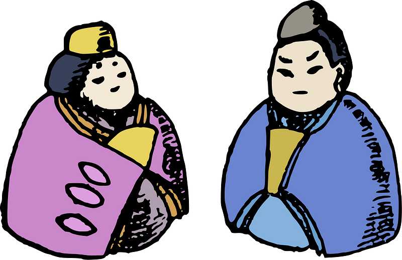 Old Hina Dolls - Colour