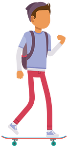 Skateboarding Kid