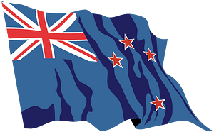 New Zealand Flag In The Wind