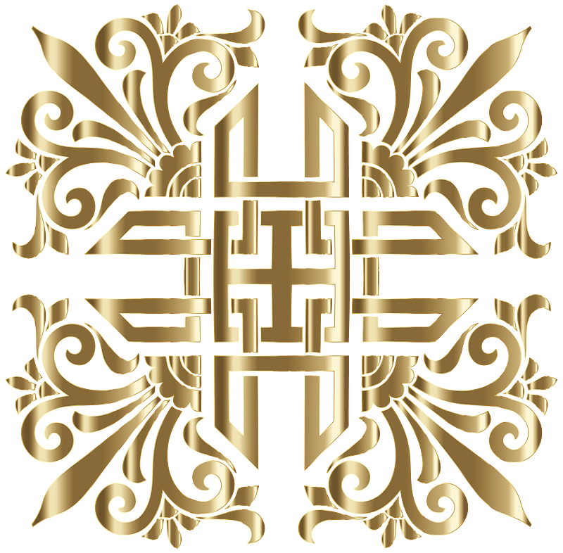 Vintage Greek Flourish Design 3 Gold No BG