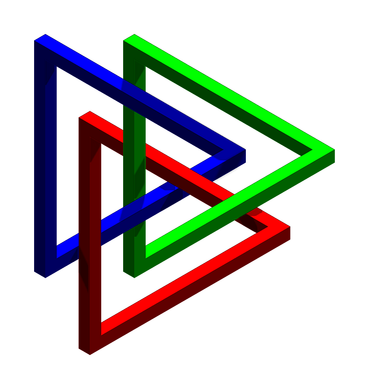 intertwined impossible triangles
