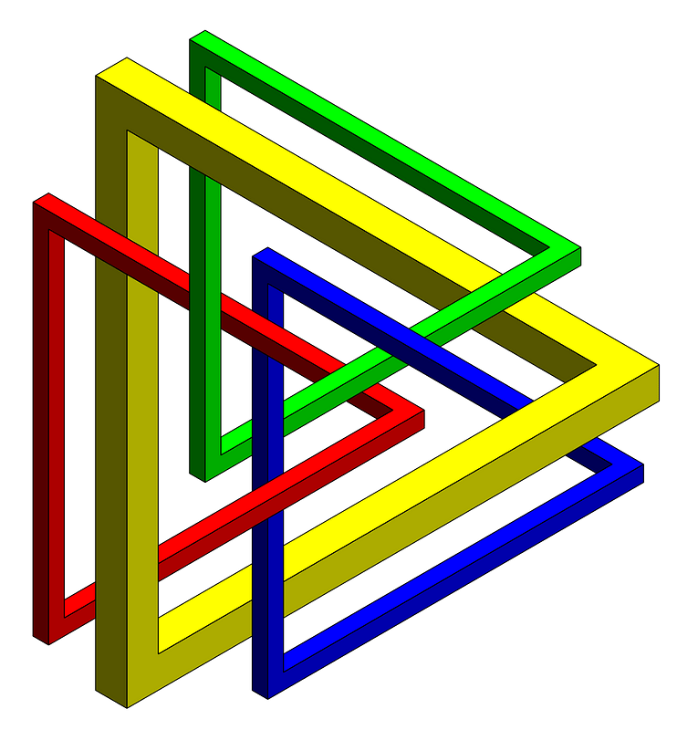 intertwined impossible triangles
