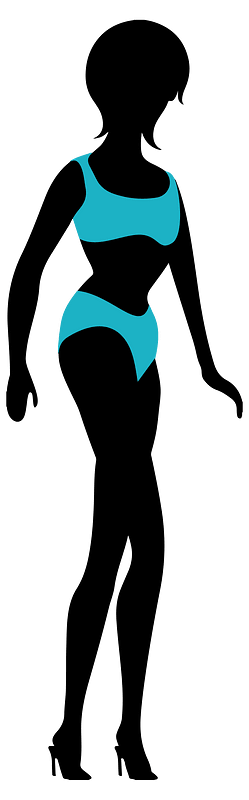 Bikini Silhouette - Blue