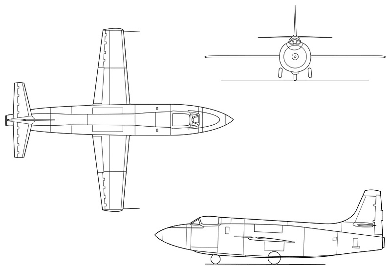 Bell X1A Line Art