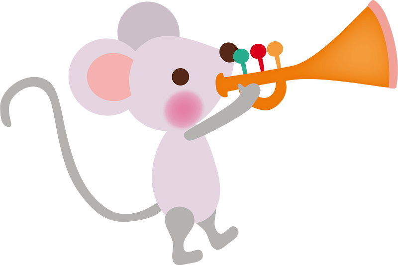 Mouse playing trumpet