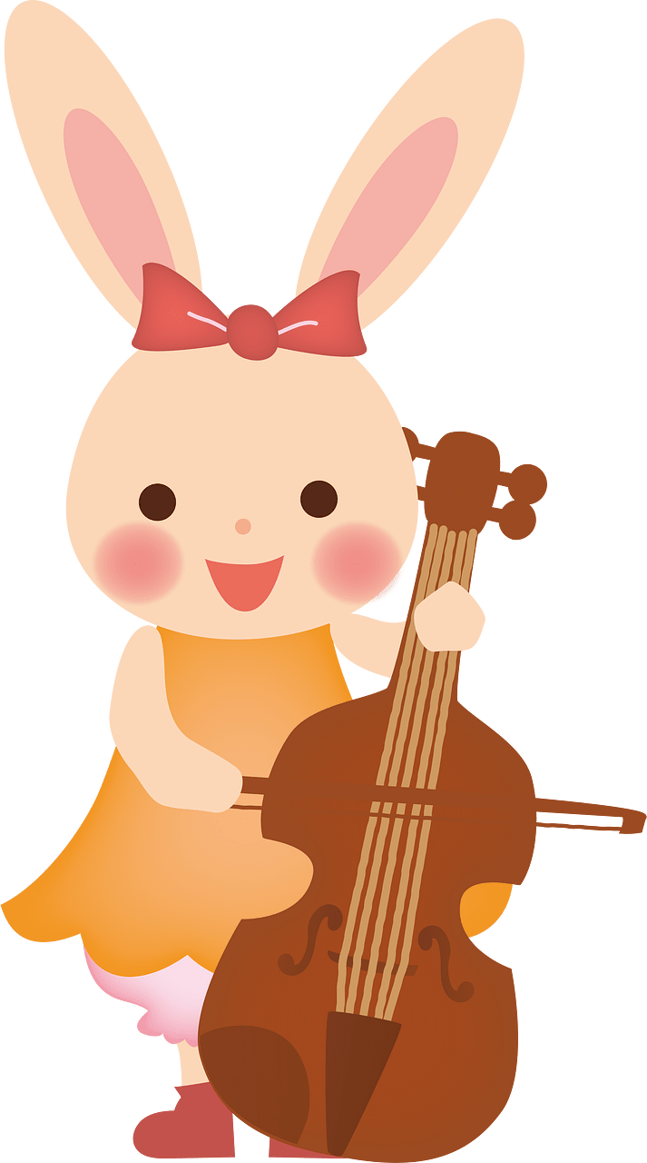Bunny playing violin