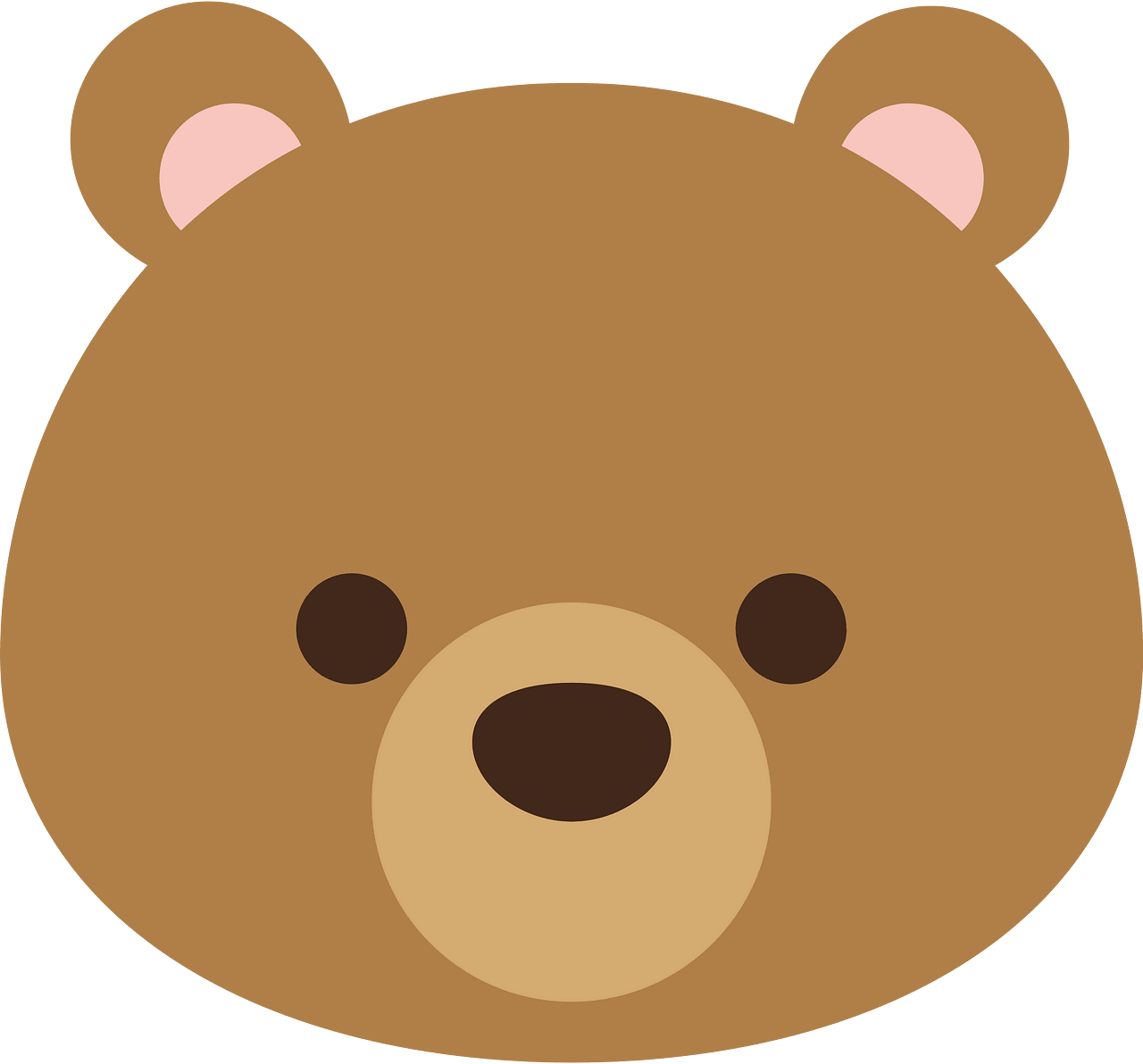 Bear face Free vector clipart images on creazilla