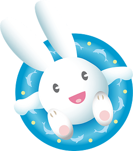 Rabbit is sea bathing