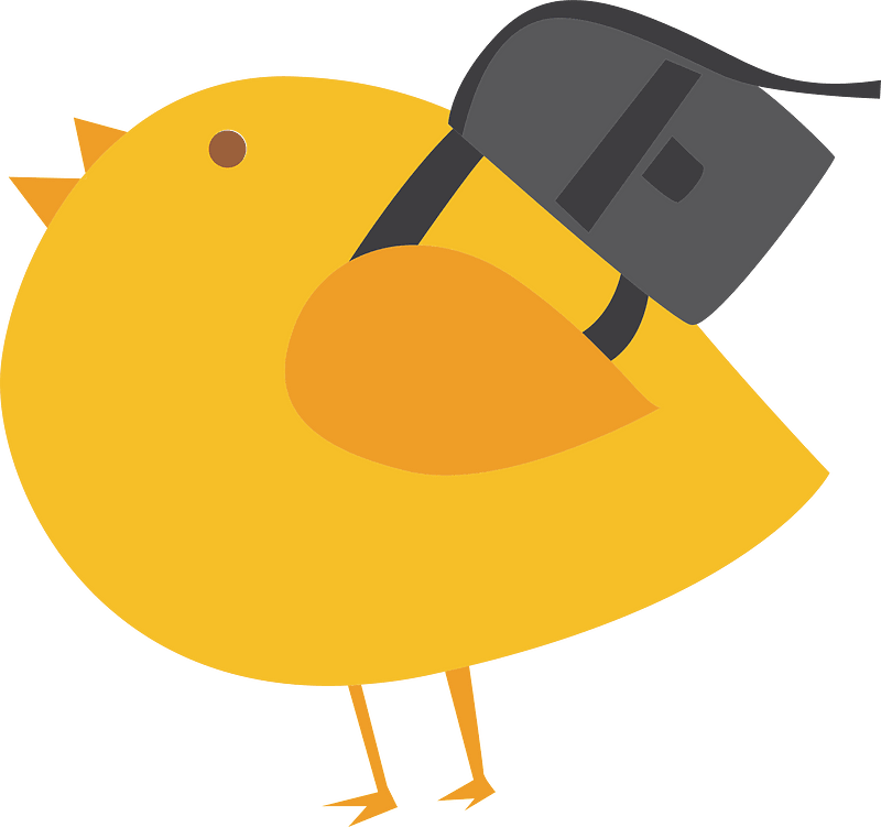 Little bird with school bag