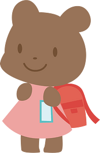 Bear cub with school bag