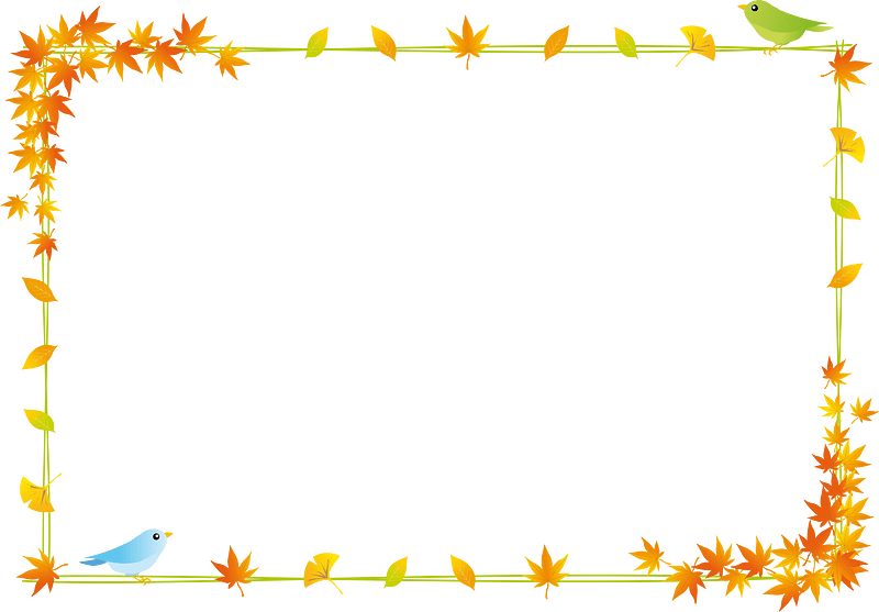 Autumn leaves birds frame