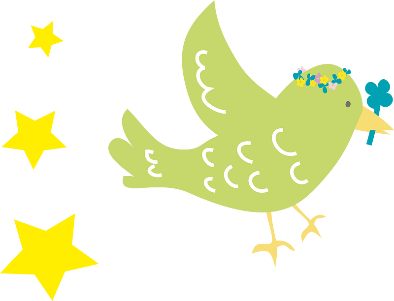 Bird with flower