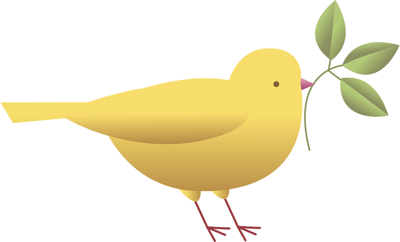 Bird with sprig