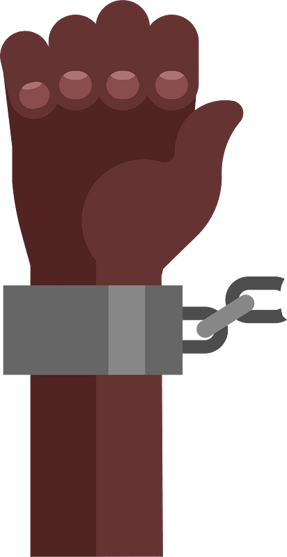 Black hands shackles