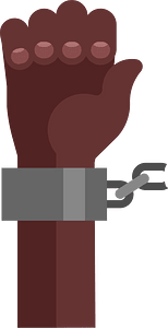 Black hands shackles