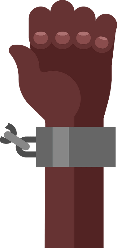 Black hands shackles