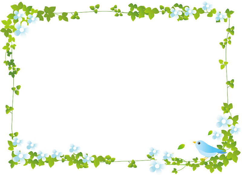 Blue bird vine frame