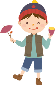 Boy with baked sweet potato