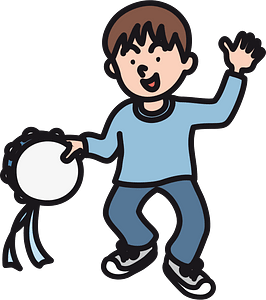 Boy with tambourine