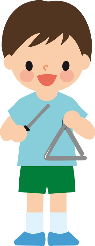 Boy with triangle