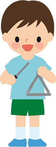 Boy with triangle