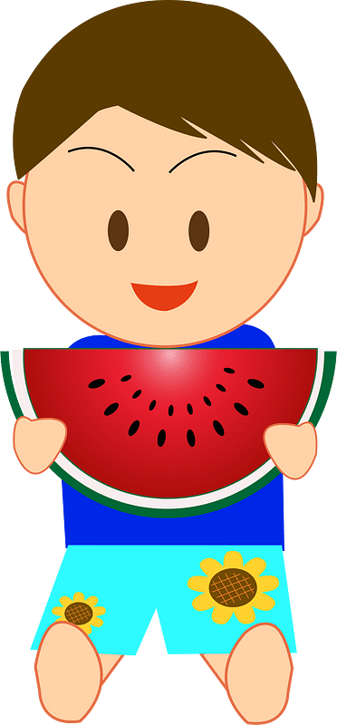 Boy with watermelon