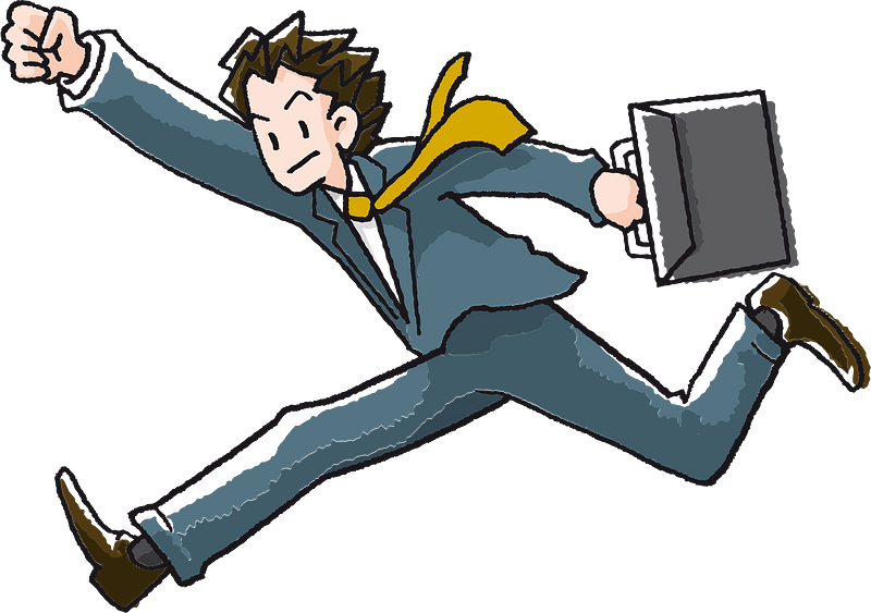 Businessman running