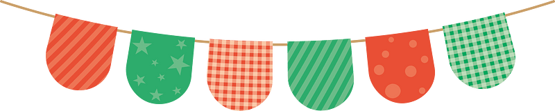 Christmas flag garland
