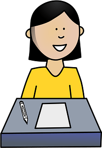 Girl taking a test