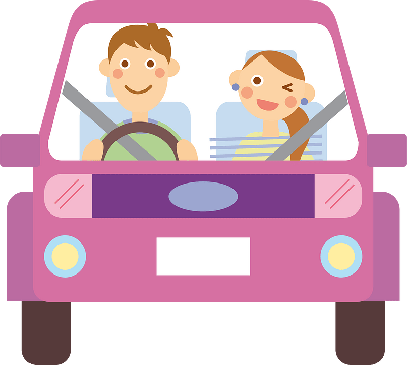 Drive car family couple