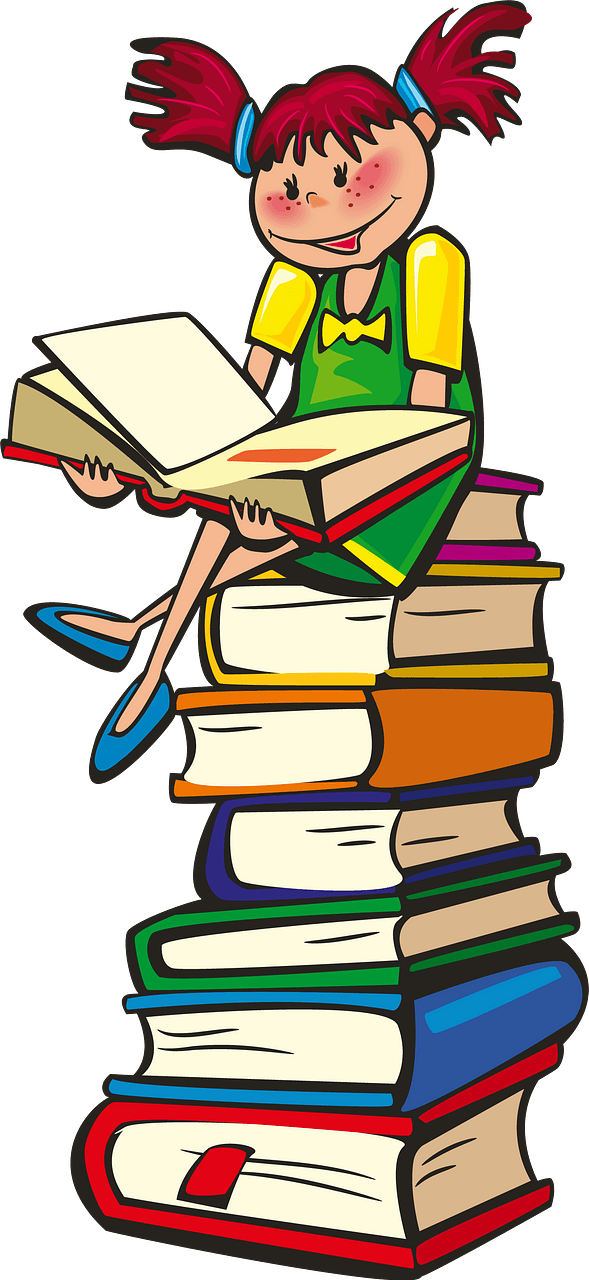 Girl sitting and reading