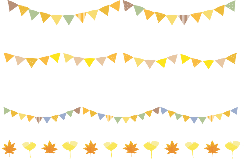 Flag garland autumn leaves