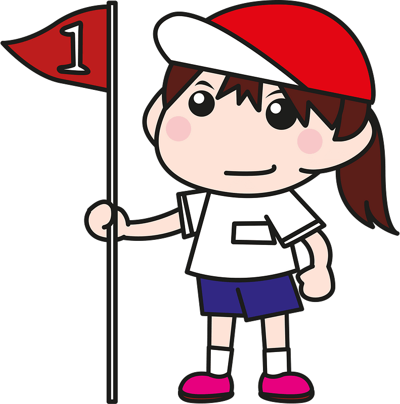 Flag number girl