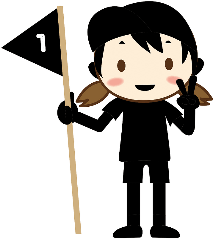 Flag number girl