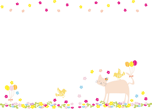 Flower cat bird frame