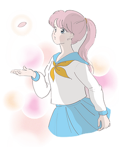 Girl cherry blossom