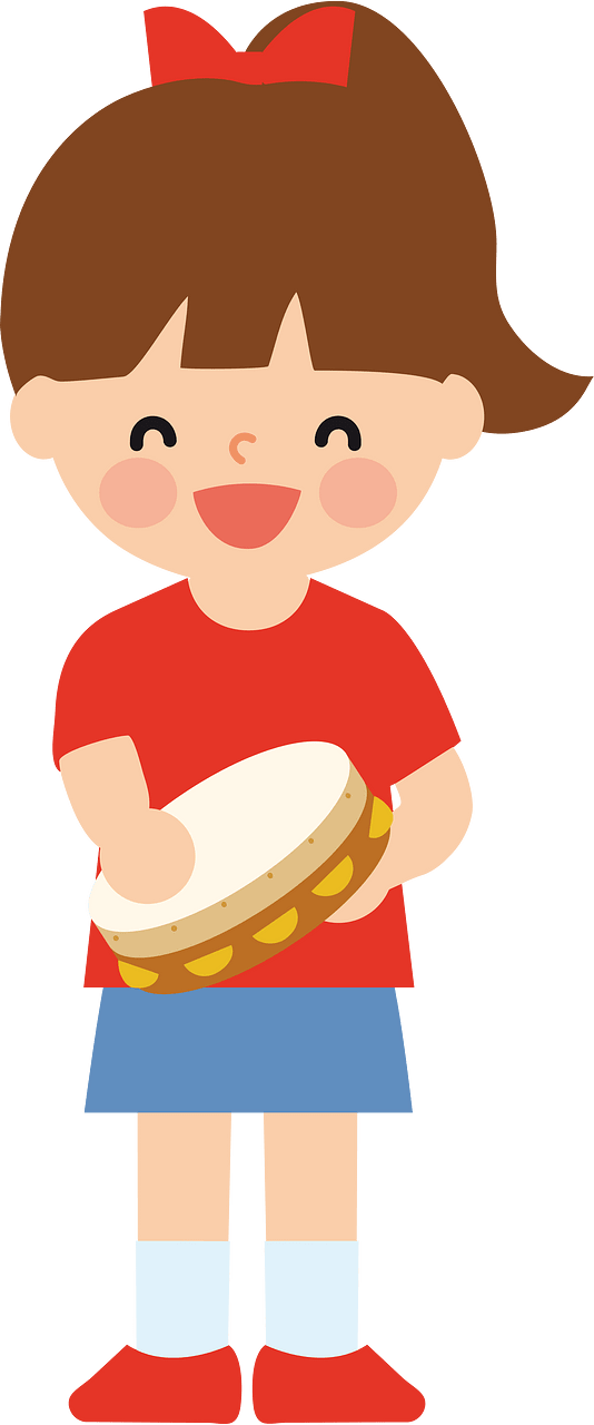 Girl with tambourine