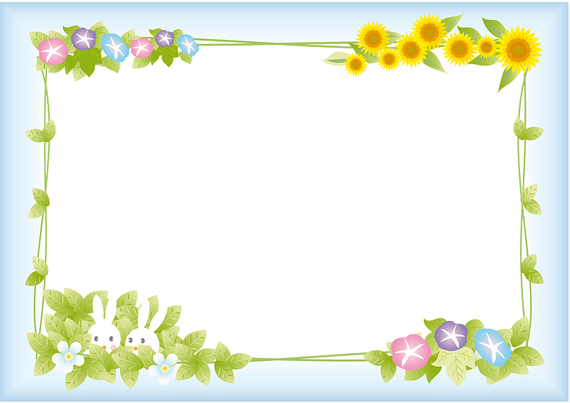 Morning glory and sunflower frame
