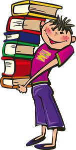 Boy holding books - Free vector clipart images on creazilla.com