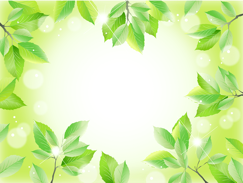 Green leaves frame