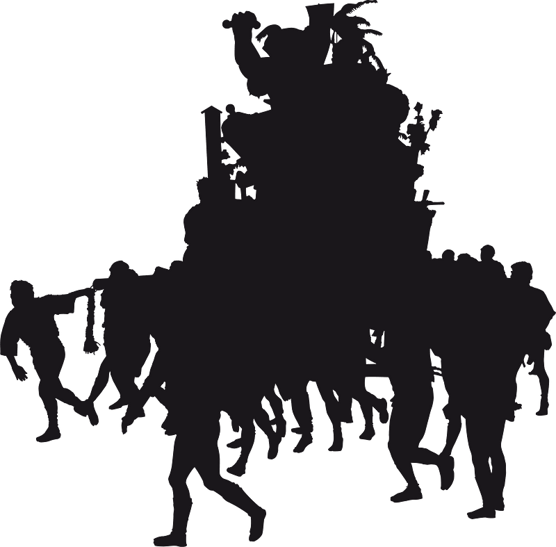 Japanese festival silhouette