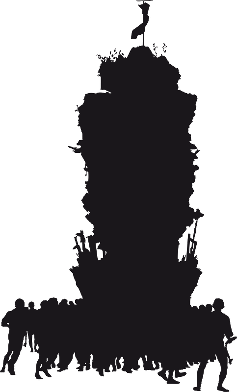 Japanese festival silhouette