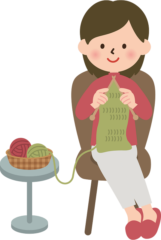 Knitting woman