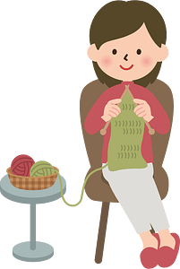 Knitting woman