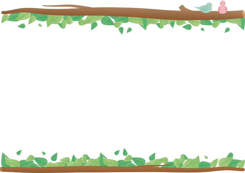 Leaves birds frame