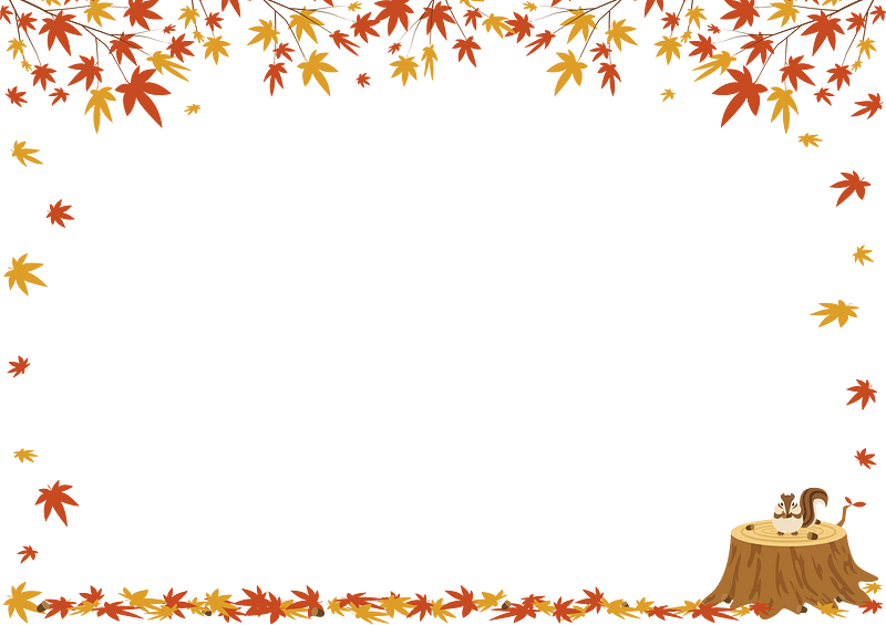 Maple leaves squirrel frame