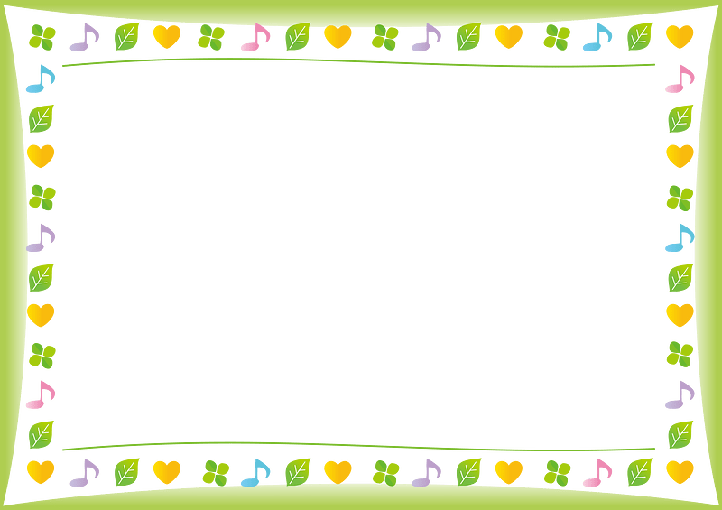 Musical note leaf heart frame