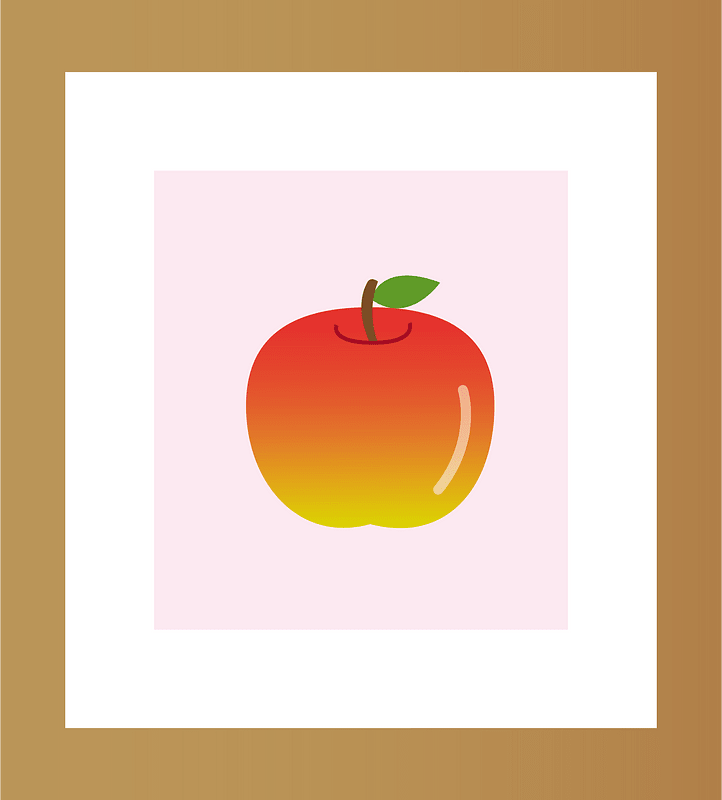 Picture of apple in a frame