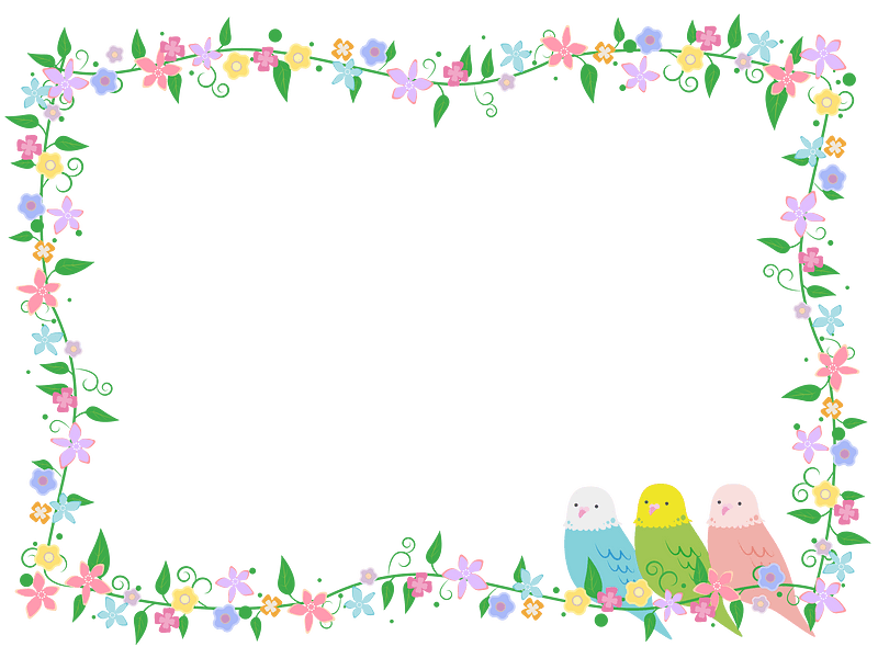 Parakeet flower frame