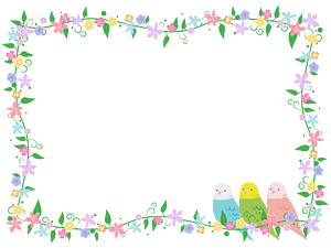 Parakeet flower frame